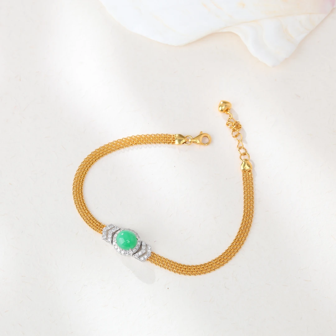 【央博玉】18k翡翠蛋面手链-YB92920362-多样性发一|CXQ21