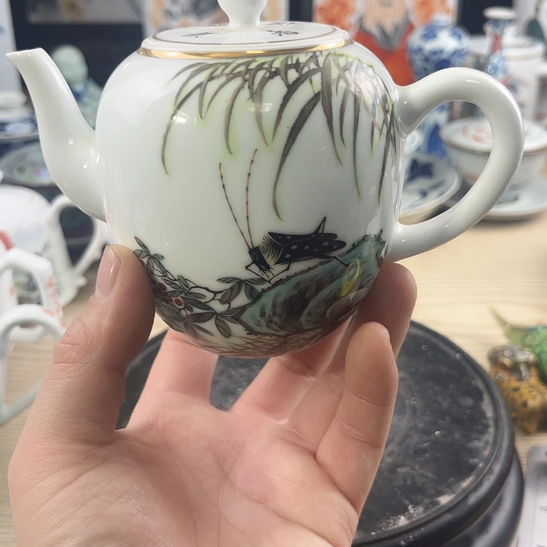 壶陶瓷茶壶手工手绘