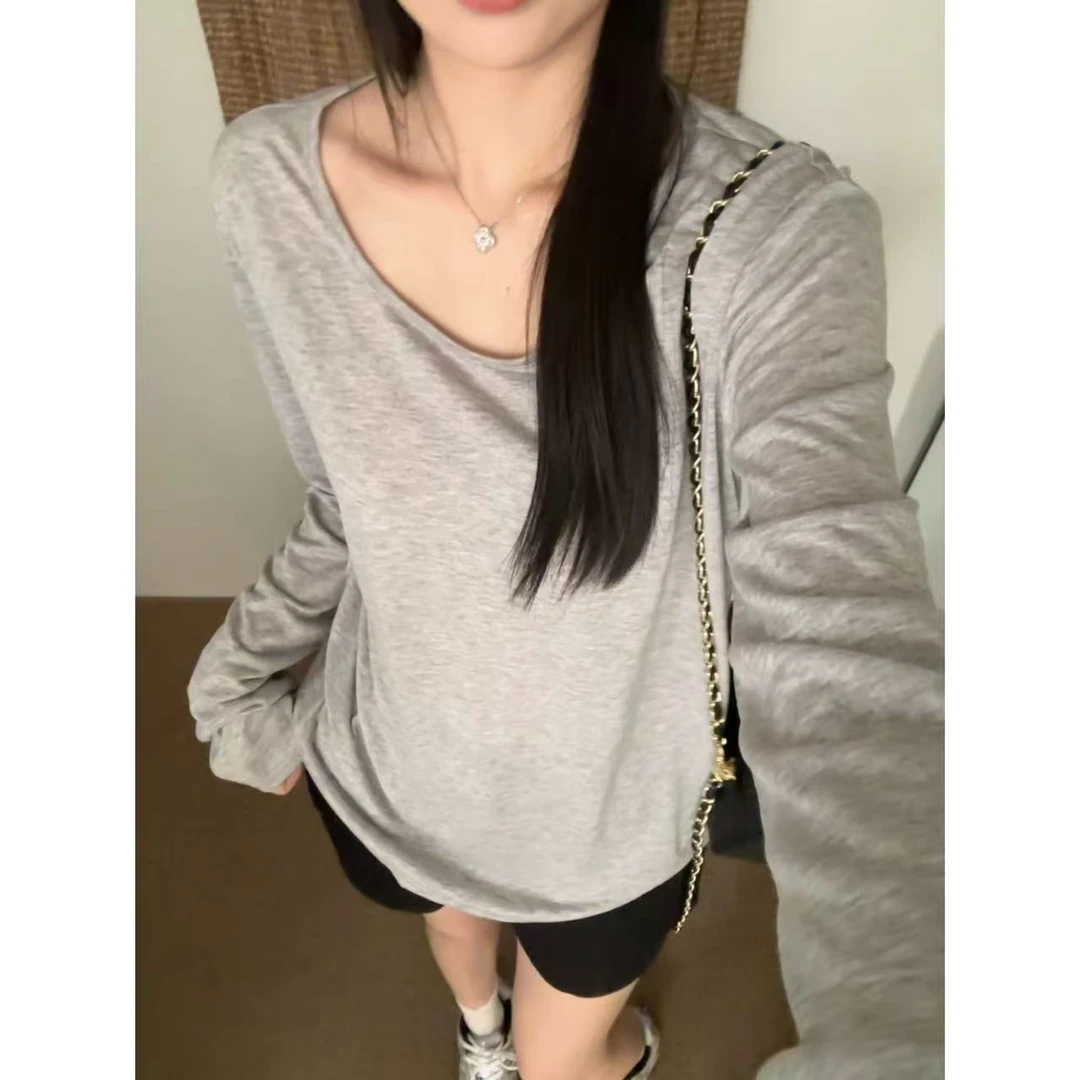 清仓【松弛感满分】加长长袖两穿可斜肩宽松显瘦防晒罩衫 SU133