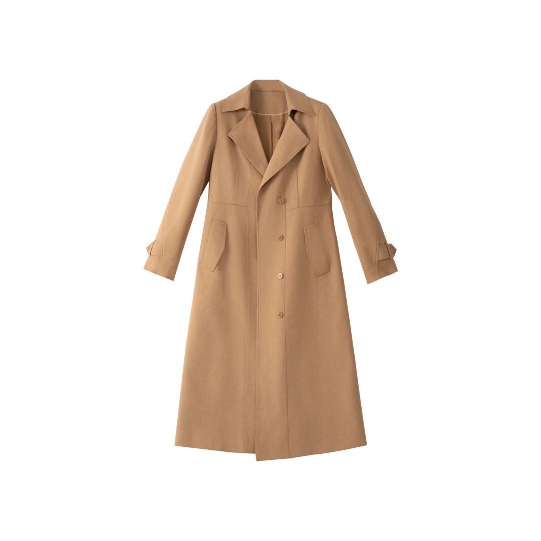 【她翼】春季风衣轻奢翻领气质时尚中长款设计师EF3245333278