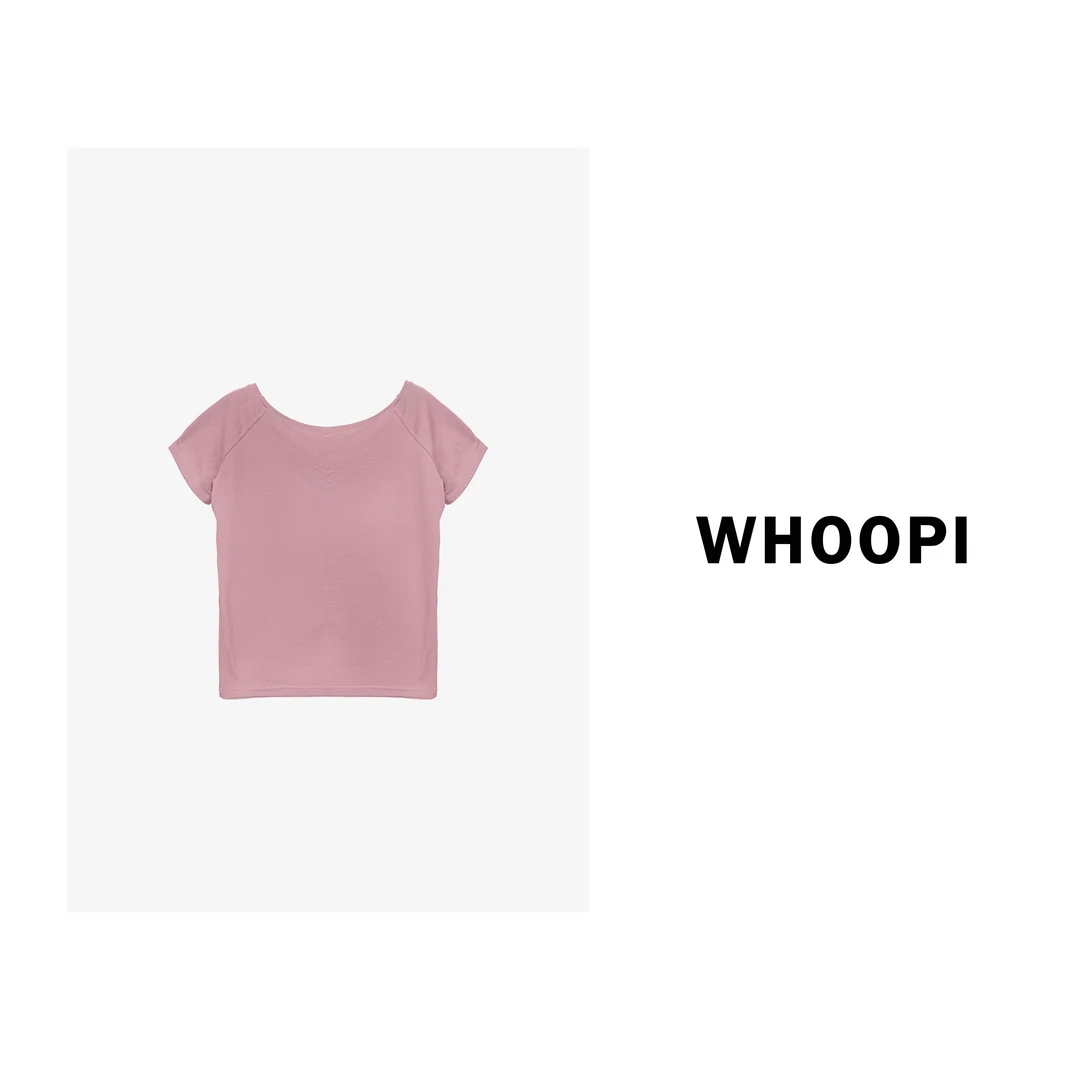 【Whoopi】【随性T】斜肩云朵短袖T恤夏季慵懒感宽松上衣露肩短袖