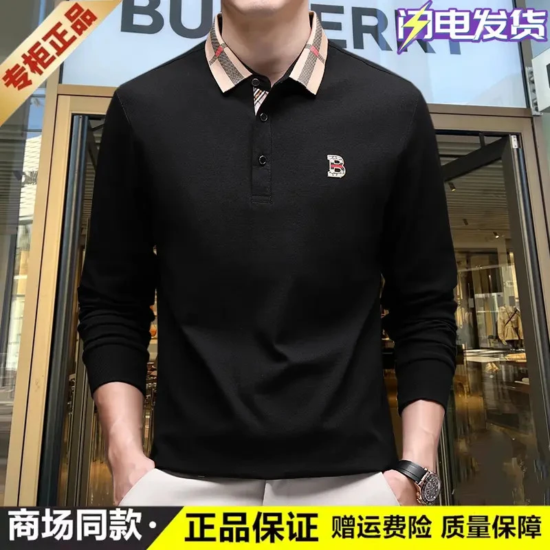 【巴家高定·第五代索丽娜面料】欧洲站长袖POLO衫男士2025新款体恤