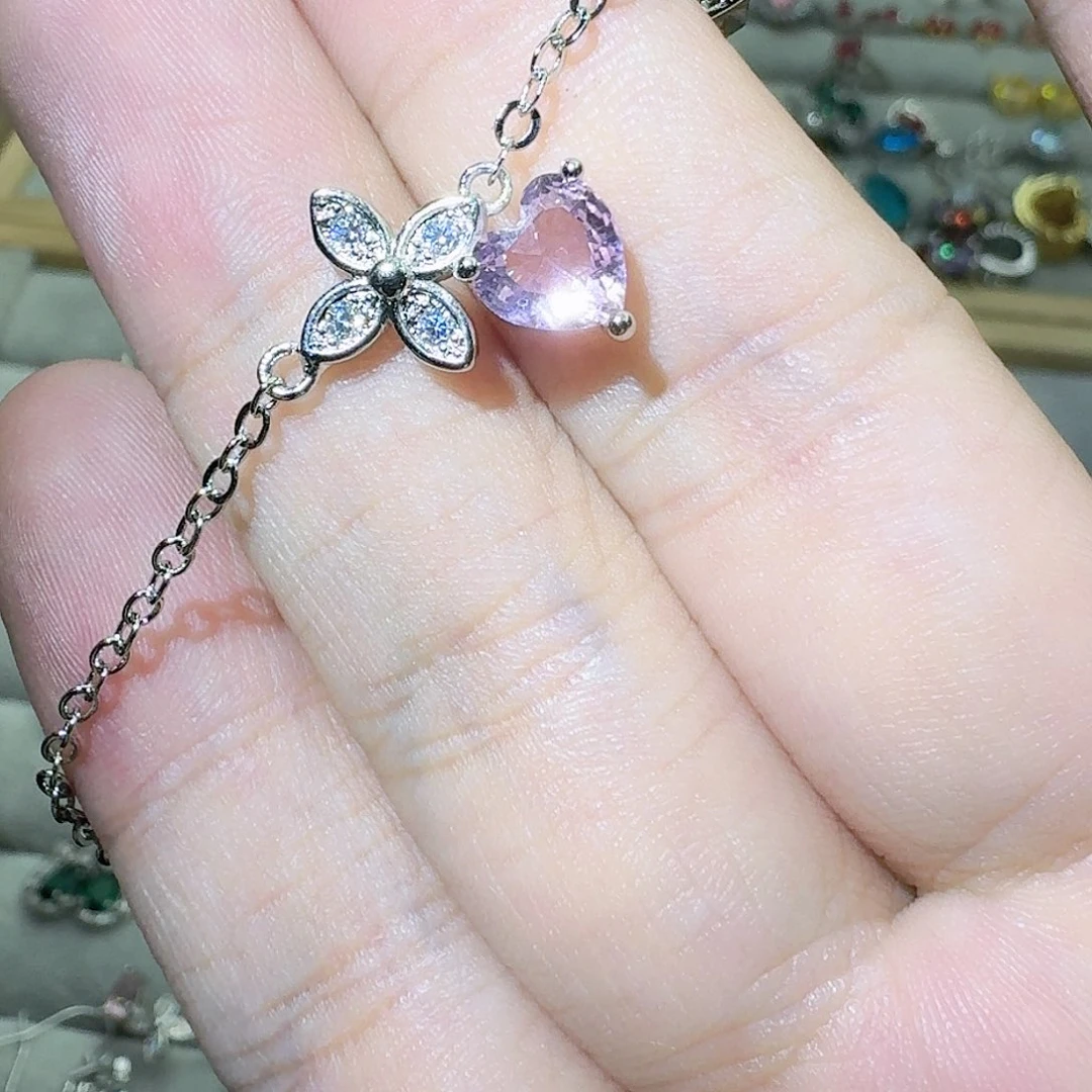 绿水晶戒指银S925镶嵌