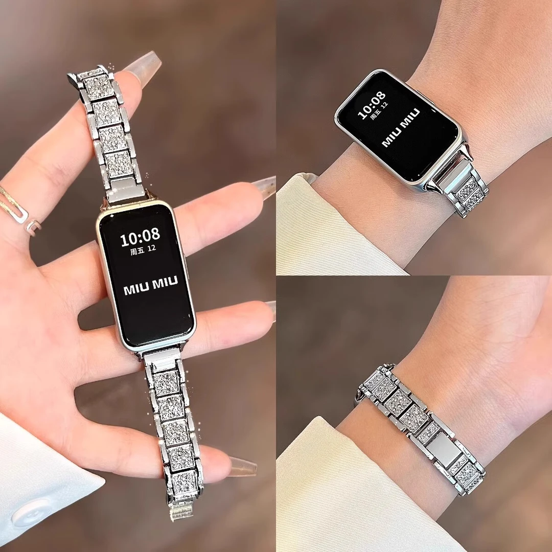 《满天星》适用华为手环10表带9金属8满钻7手表带6女款荣耀手环10