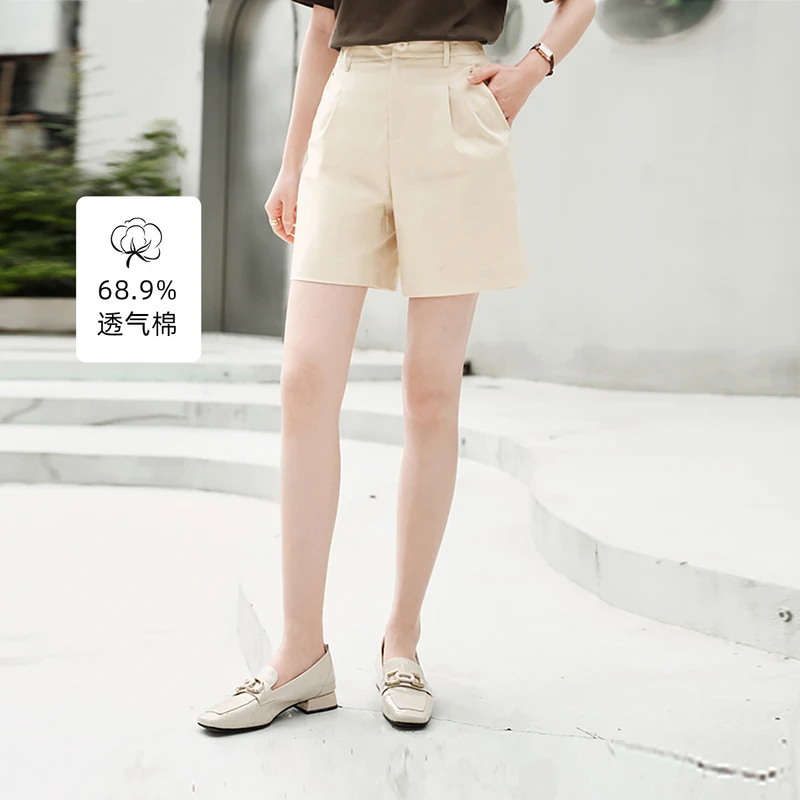 【直播专享】K843144裤香影a字西装短裤新款口袋显瘦高腰