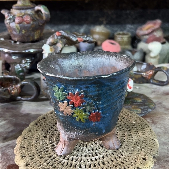 新店福利手工粗陶高温花盆