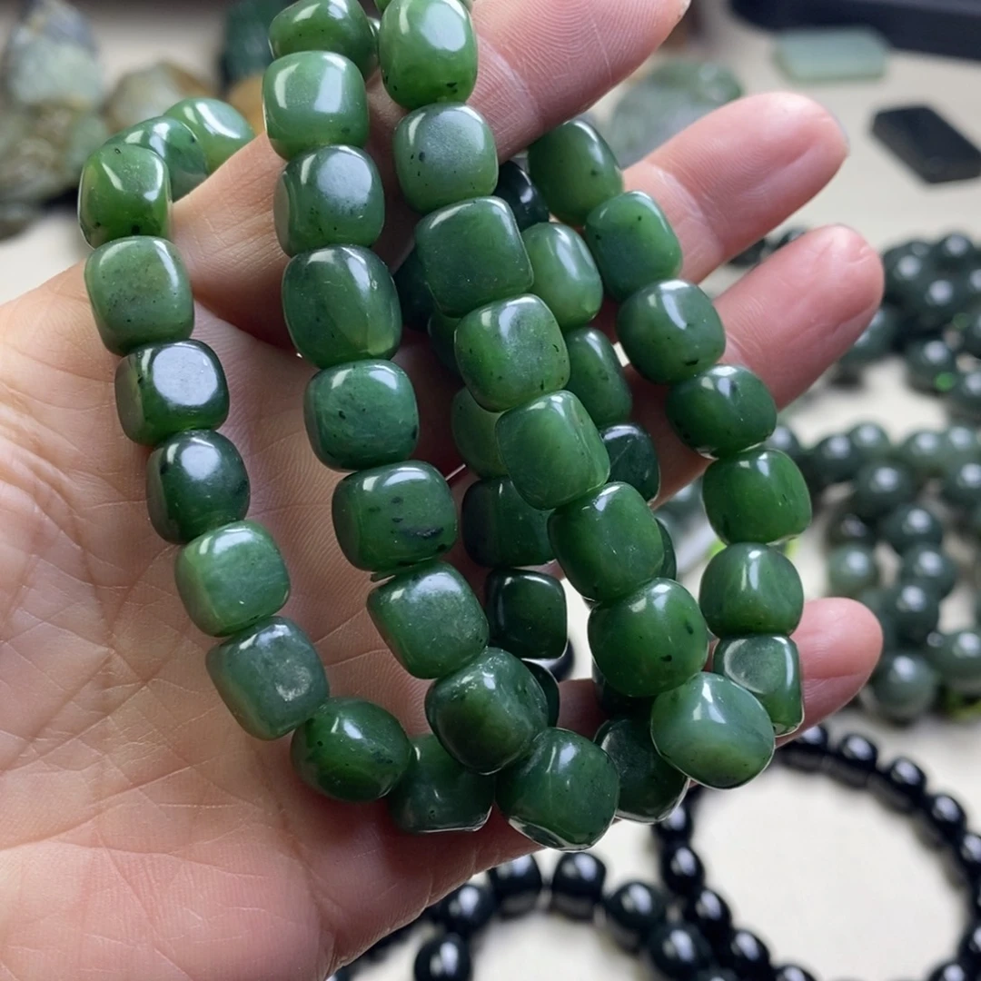 和田玉未镶嵌手链和田玉碧玉手串