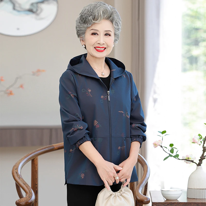 YUZHAOLIN/俞兆林中老年女装春装大码奶奶装上衣老太太风衣外套