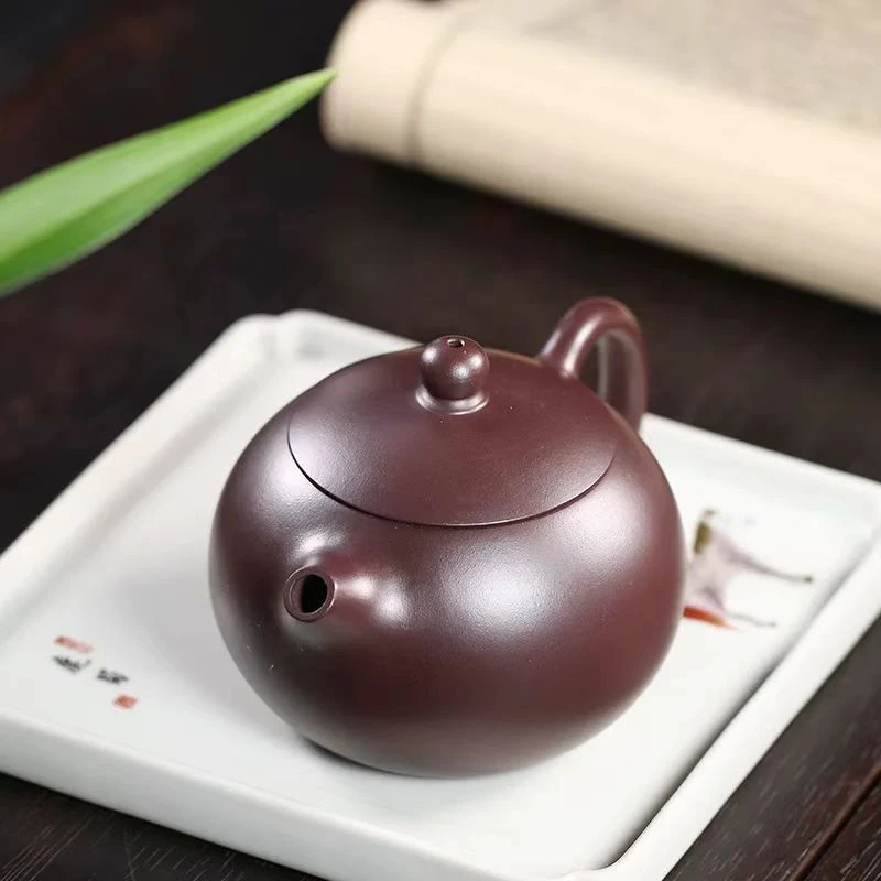 宜兴紫砂壶光器西施 紫茄泥 周粉兰