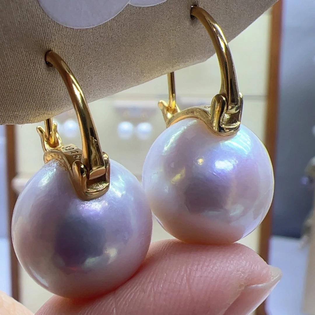 淡水珍珠耳饰银S925镶嵌