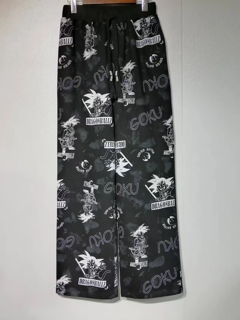 2025国潮新款哪吒阔腿裤男女同款直筒版型长裤橡皮筋腰围显高显瘦