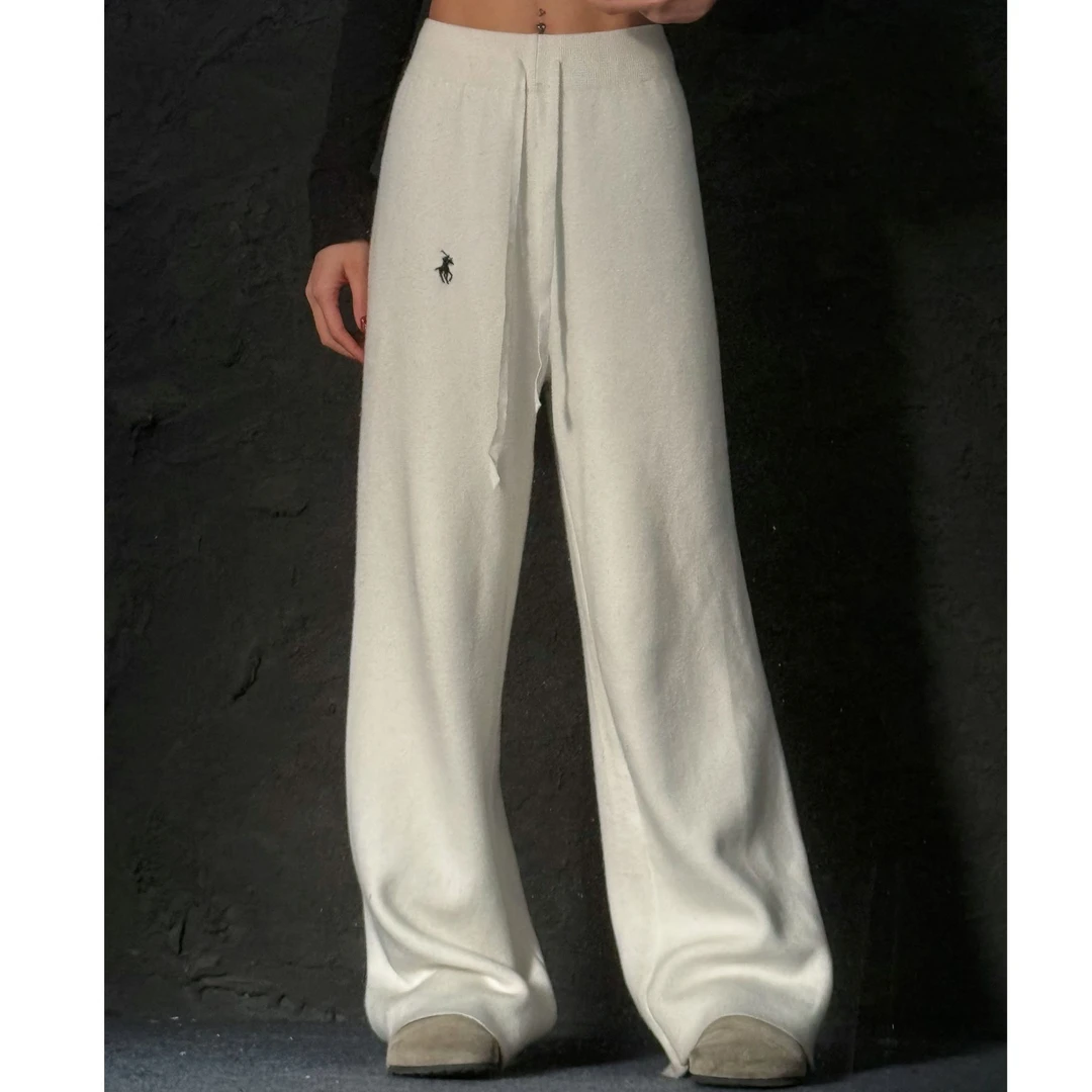 小马加绒保暖百搭直筒裤宽松阔腿高腰垂坠感