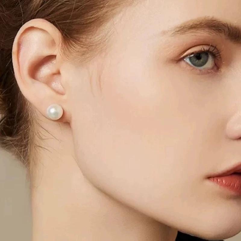 非金属仿珍珠吊坠 【七七】人造珍珠施家轻奢正圆大复古耳吊坠