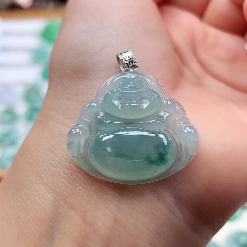 【闪购商品】翡翠18K金镶嵌吊坠(赠链)