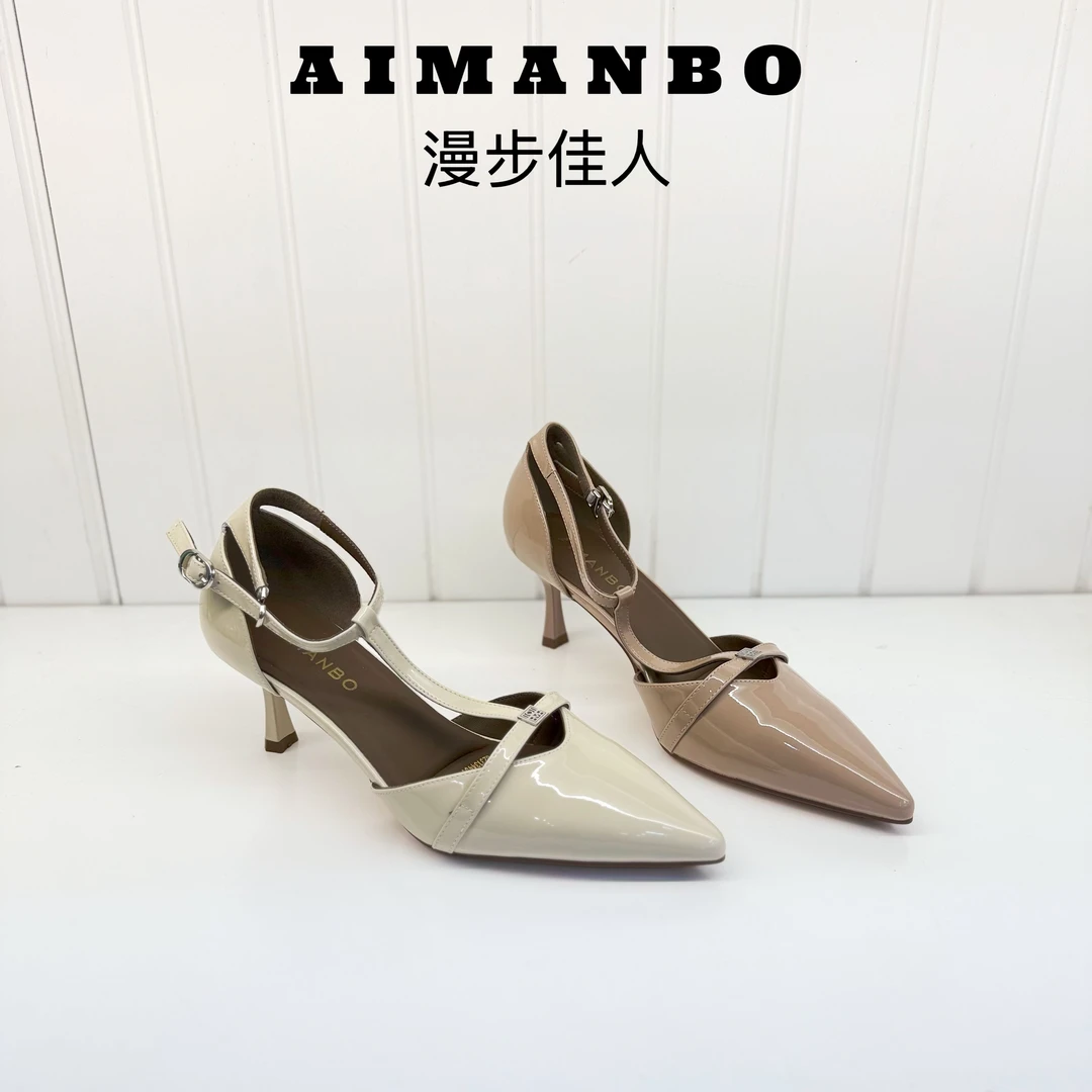 【漫步佳人】6231 34451 时尚潮流女款尖头细跟系带单鞋网红设计