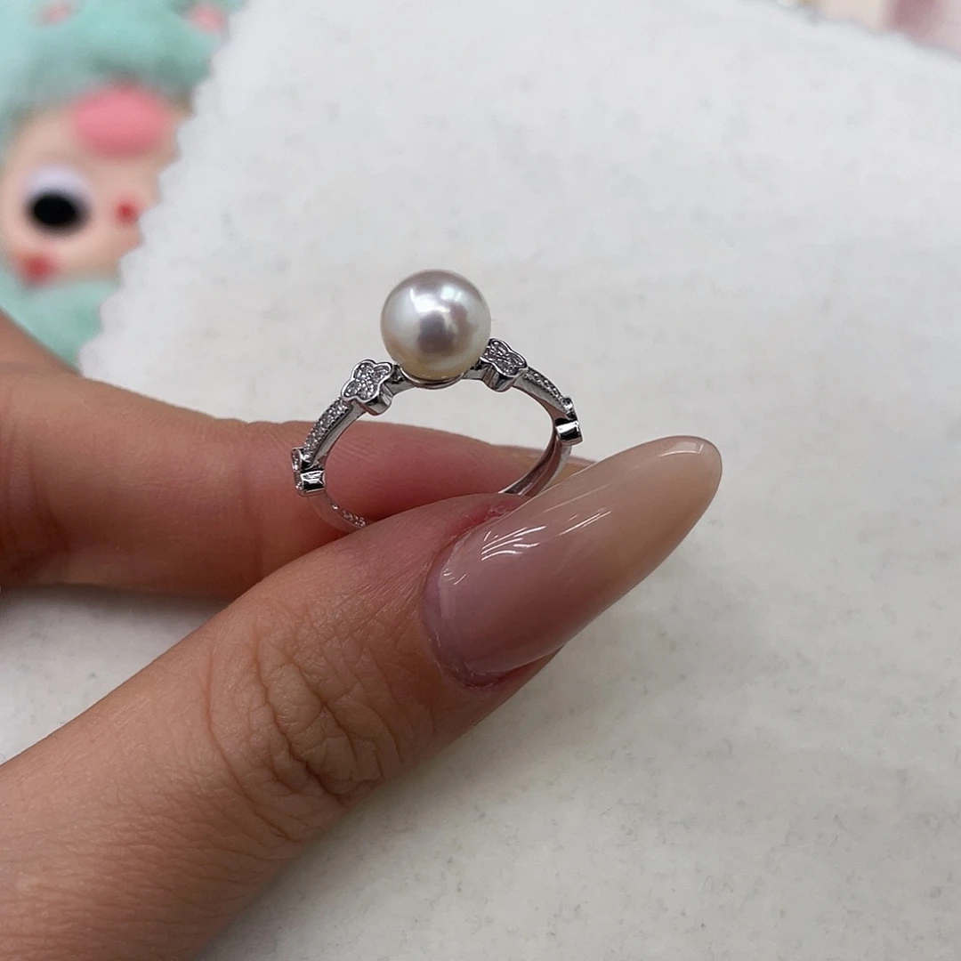 银S925镶嵌海水珍珠戒指