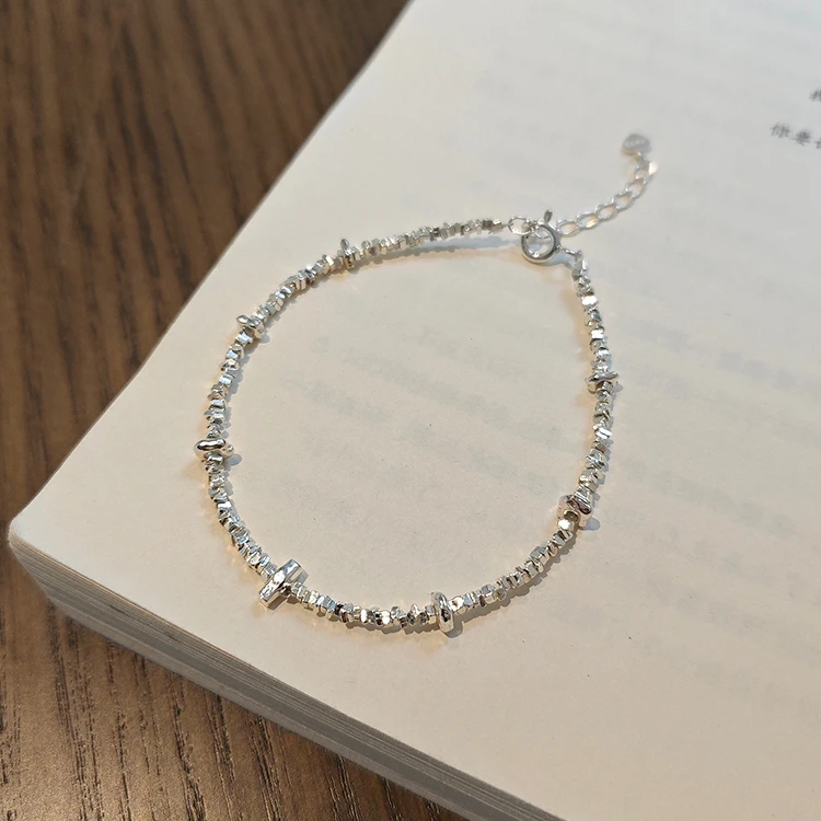 925银手链 B016  碎银几两简约个性可调节手链