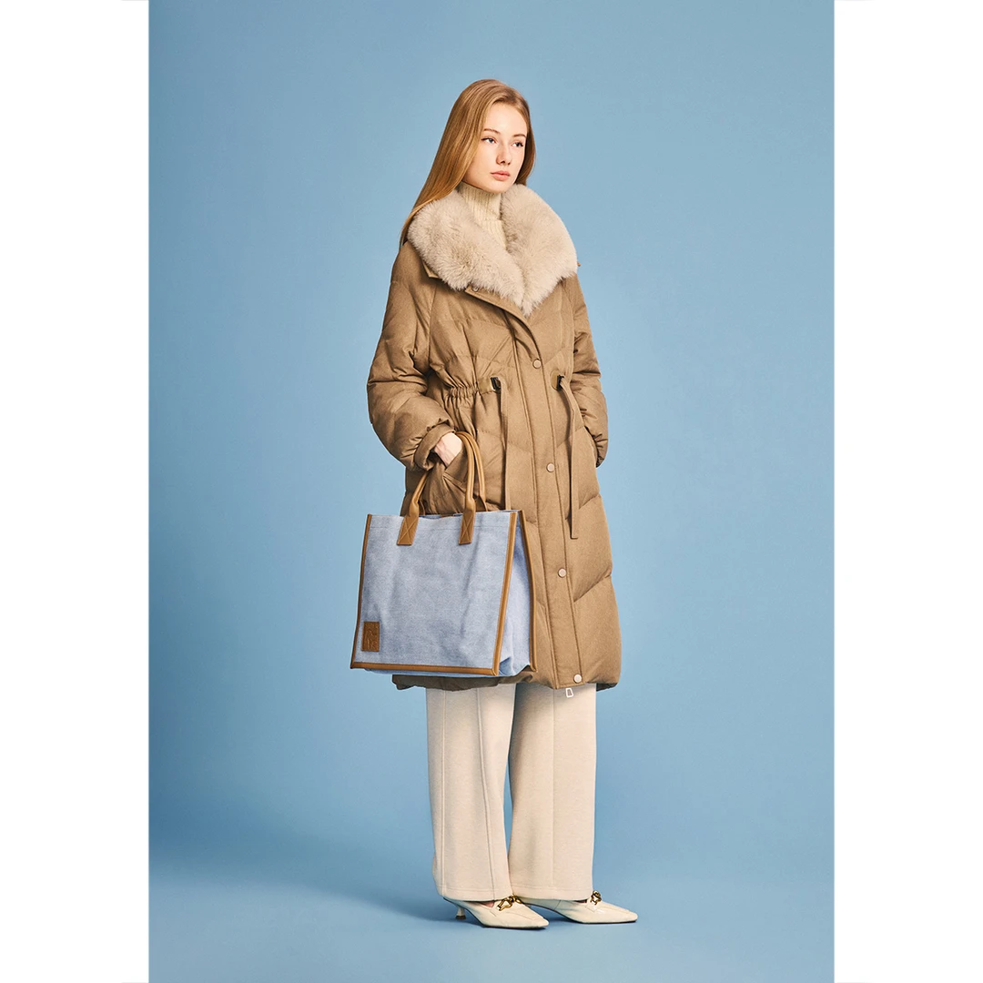 PSALTER诗篇 2025冬季新款狐狸毛领90%鹅绒保暖羽绒服6C65508383