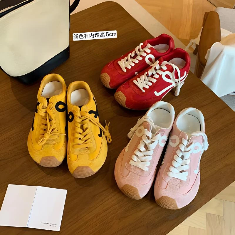 【茵茵家】王一博同款~5cm内增高系带休闲风大头阿甘鞋女德训鞋新款