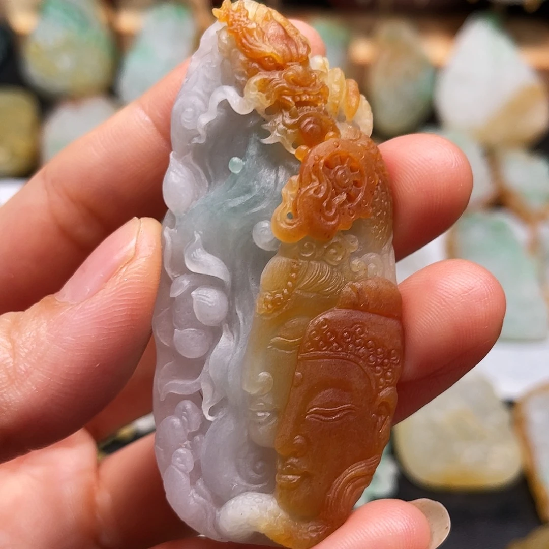 定制翡翠未镶嵌万佛朝宗