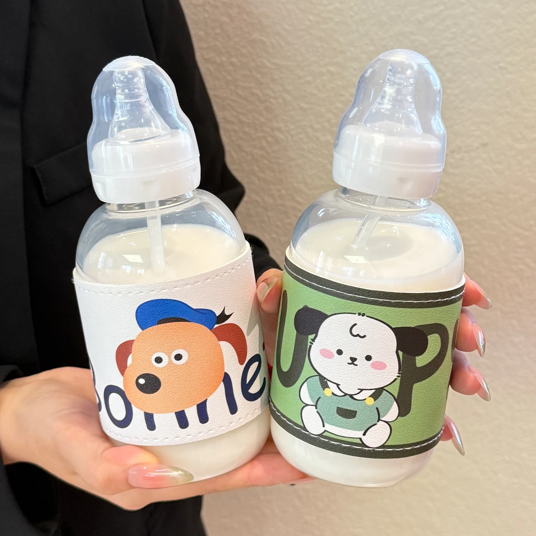 奶瓶大人可爱玻璃杯耐高温成人奶嘴杯可以躺着喝的奶瓶水杯送女友