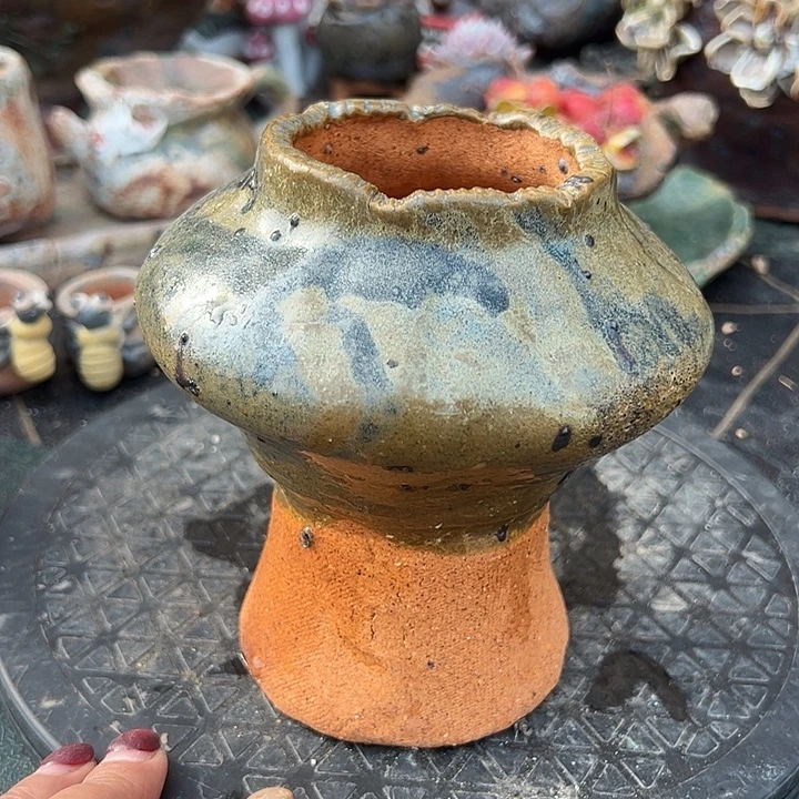 手工粗陶高温花盆