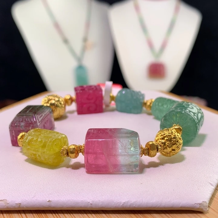 双色碧玺手链未镶嵌