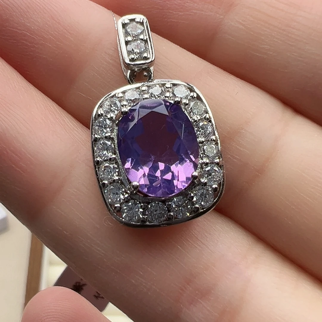 颈饰紫晶银S925镶嵌