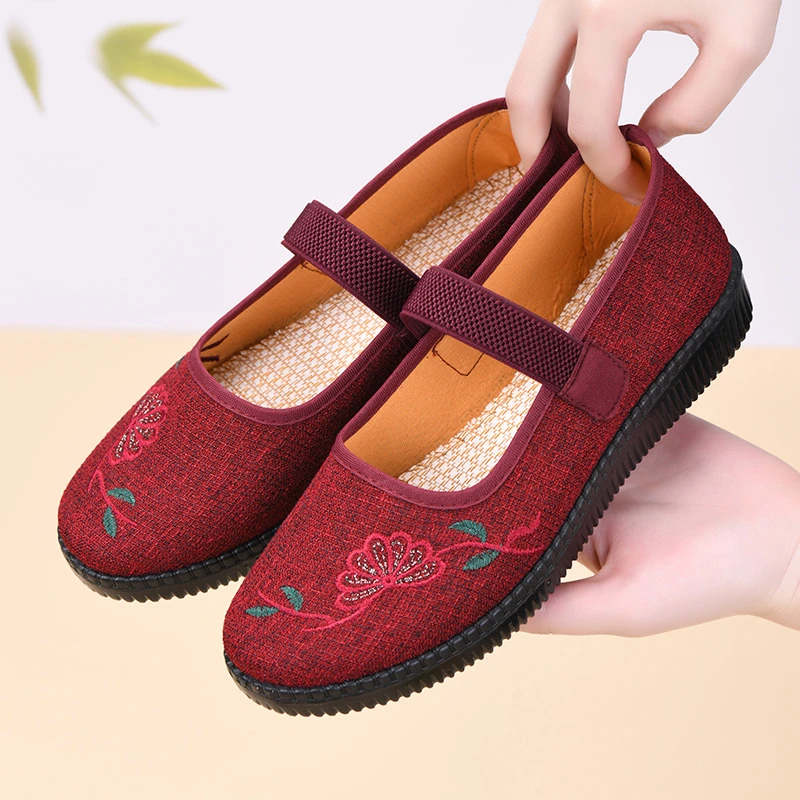 老北京布鞋女老年透气轻便舒适女平底夏季布鞋大码奶奶鞋网鞋休闲