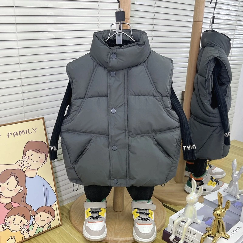 巴拉开门儿童马甲秋冬装男女童加厚外穿保暖背心潮宝宝冬季
