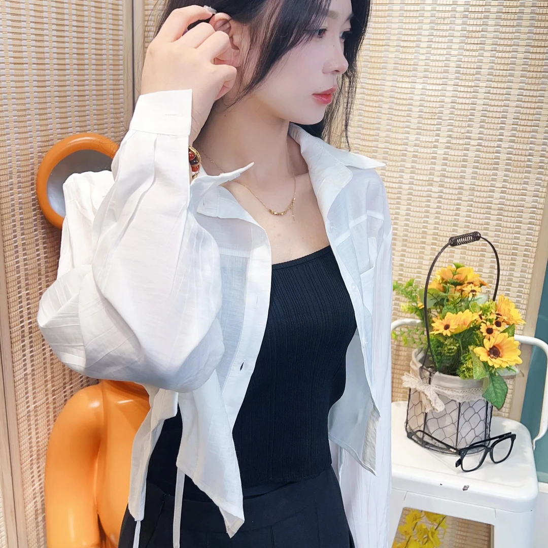 邻家集品/两件套衬衫/82431104/衬衣/长袖/白色/百搭/夏季/透气/