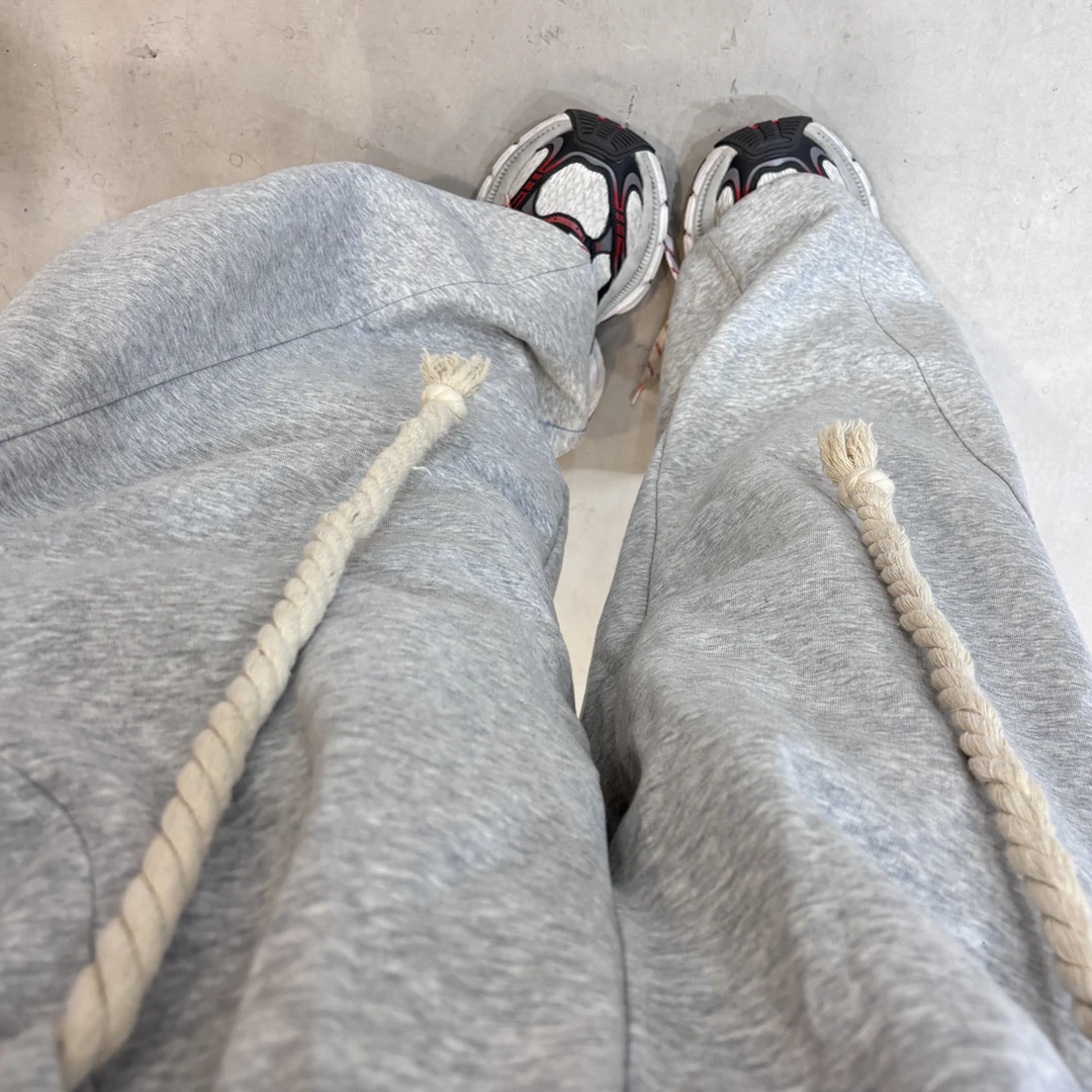 冰淇淋加厚高腰宽松阔腿休闲运动裤女秋冬季小个子束脚卫裤