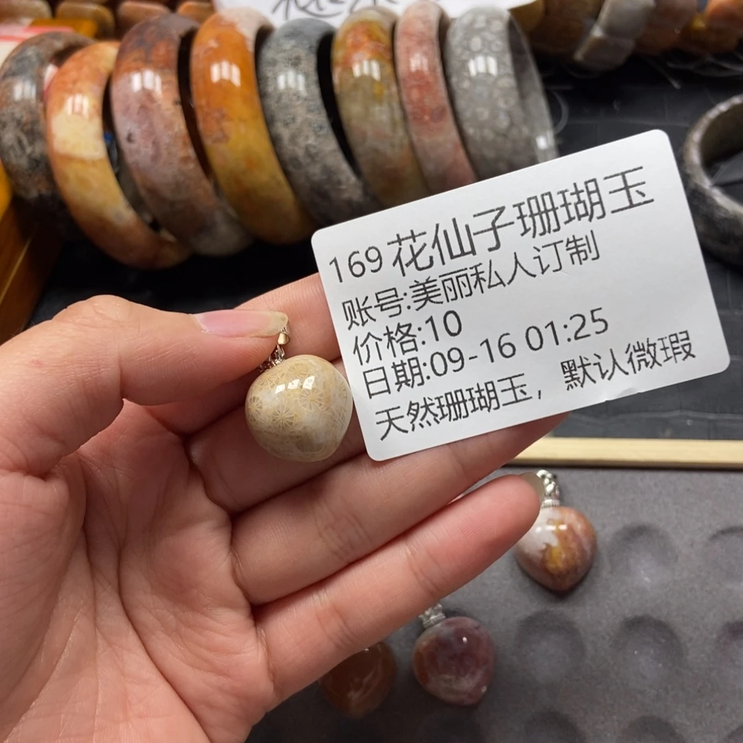 美***制未镶嵌硅化珊瑚（珊瑚玉）珠宝半成品169