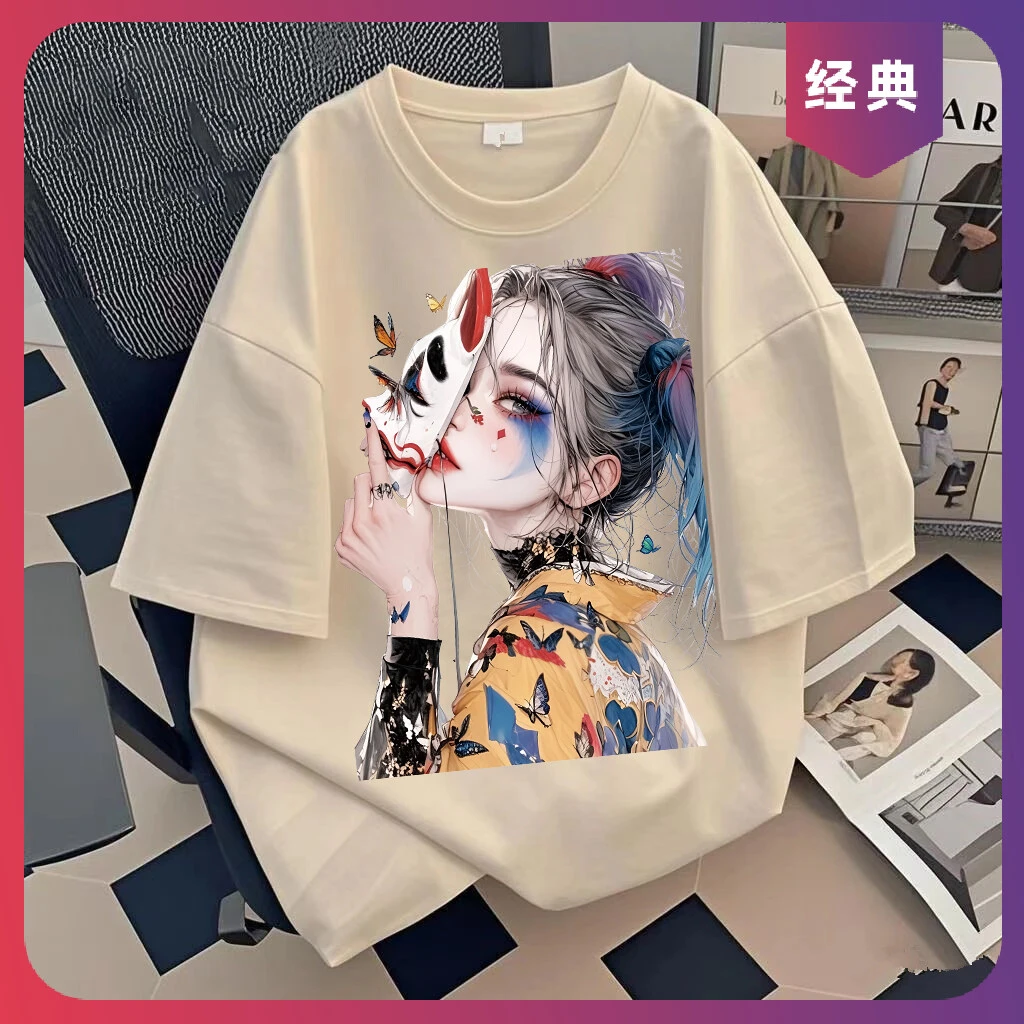 简约风短袖T恤男夏季新款时尚休闲个性印花半袖t恤ins日系潮流百