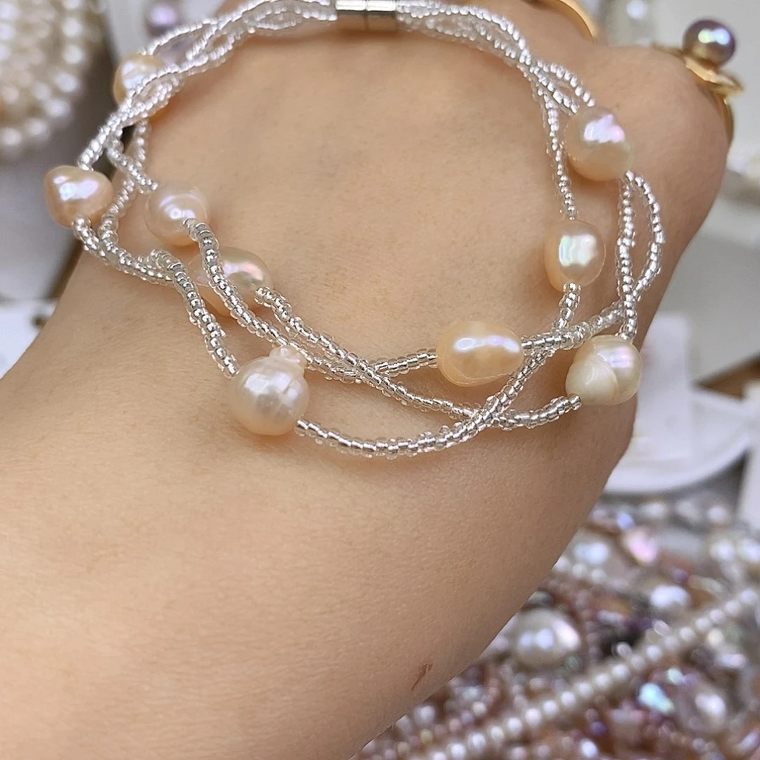 淡水珍珠手绳合金