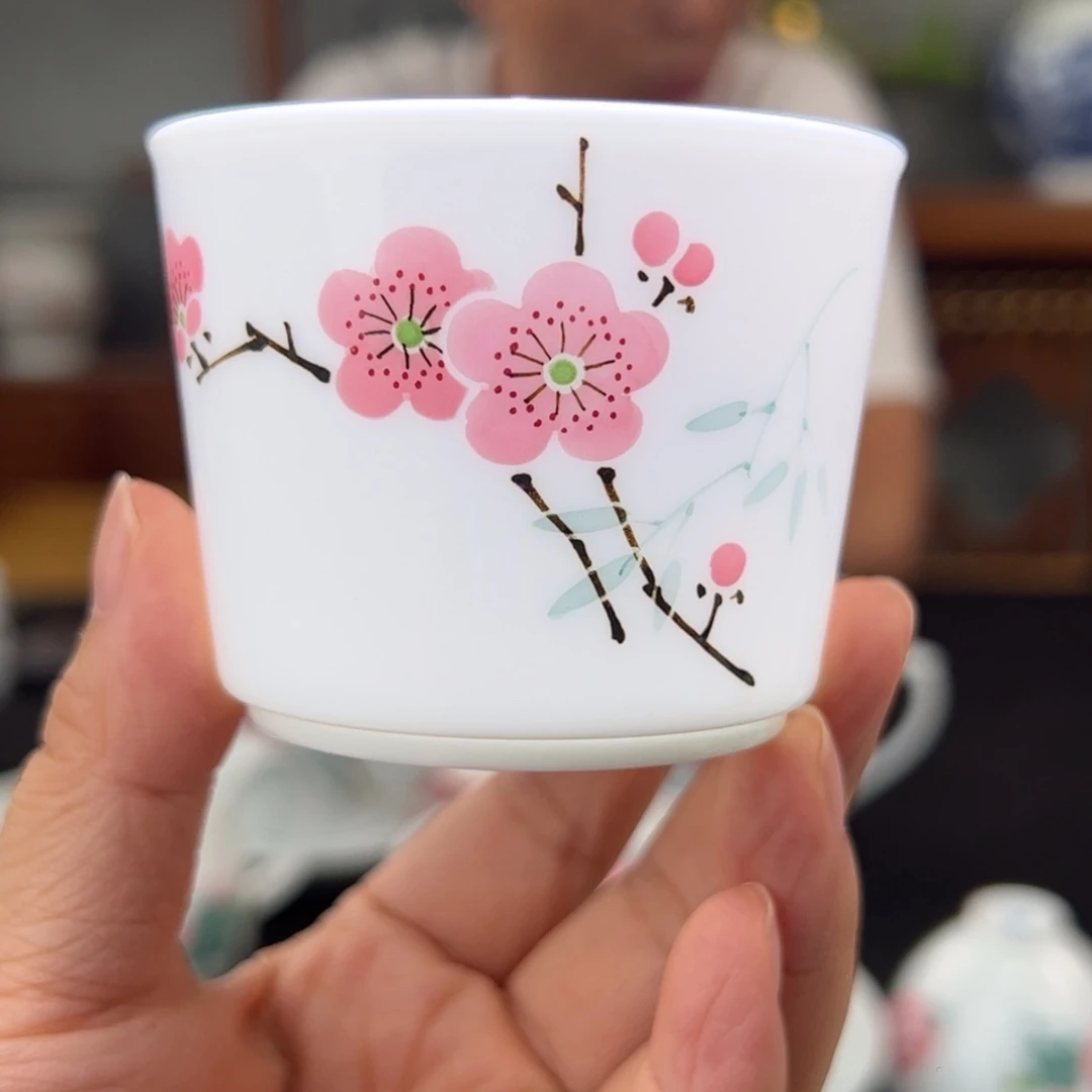 翠竹红梅书卷杯杯