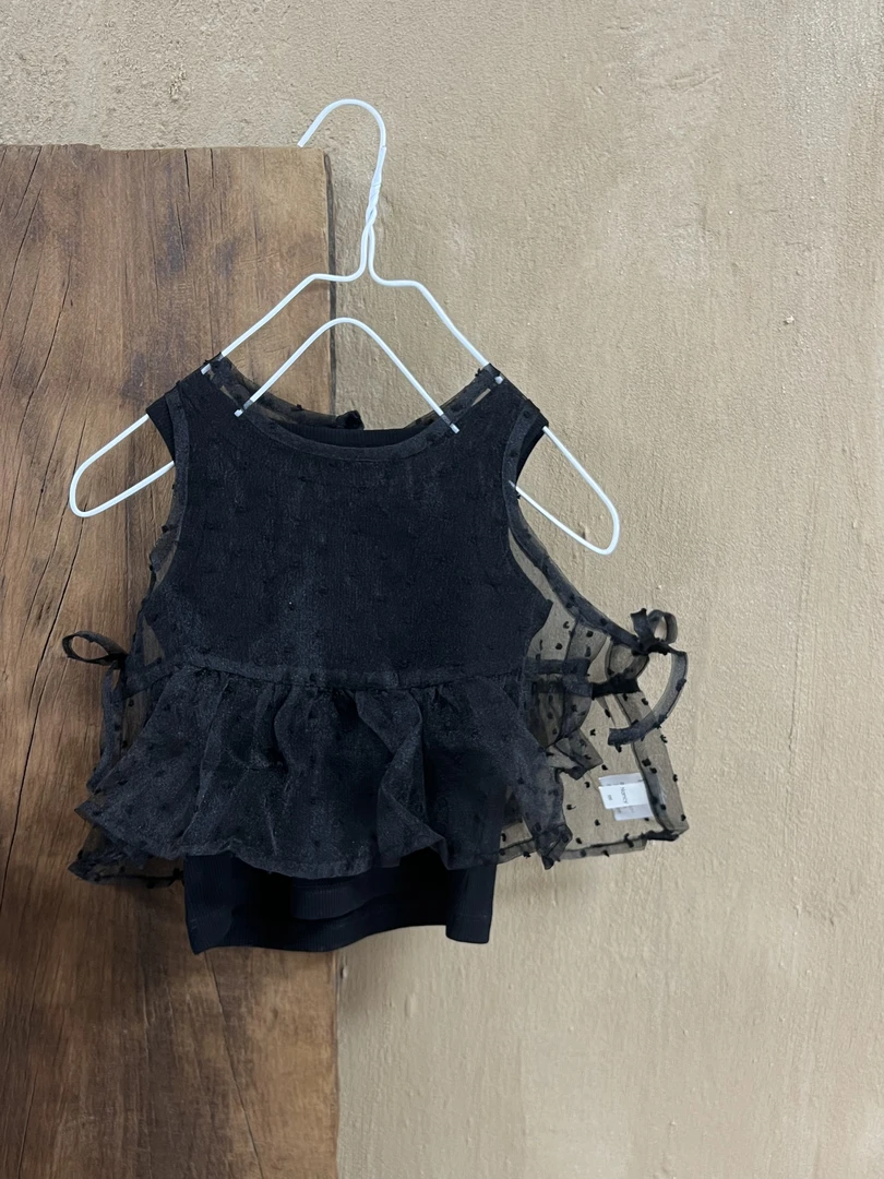 1527# 蕾丝针织背心两件套儿童