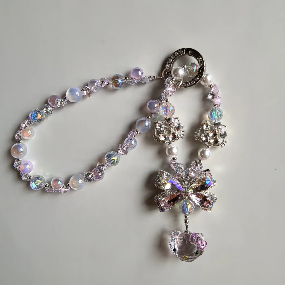 粉色kt正夹小灯泡合金kt配件手机链包包挂件