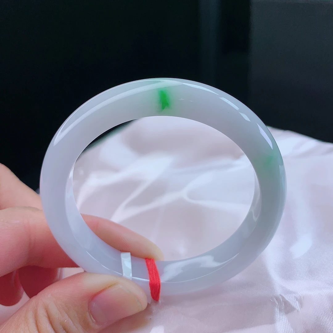 55圈口细润飘阳绿手镯天然缅甸翡翠a货