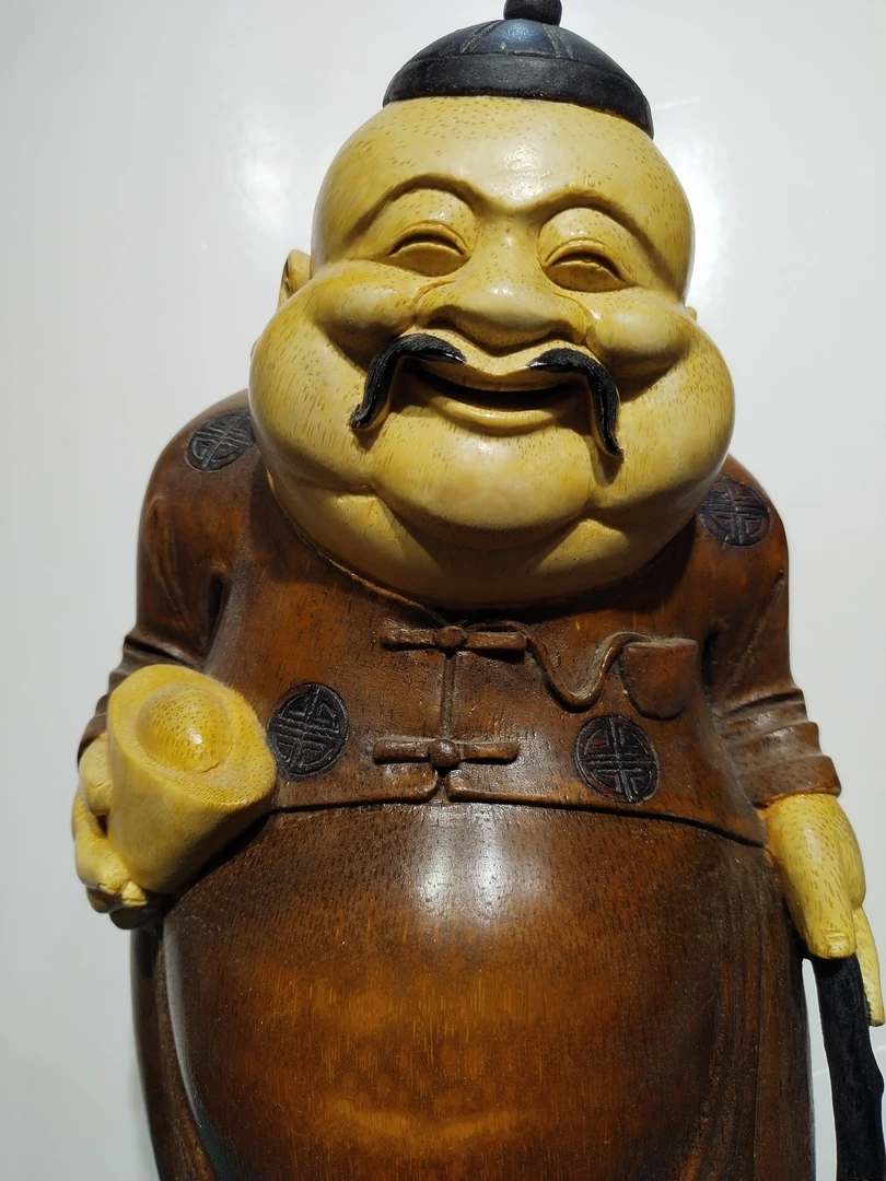 手工竹根雕财主，福利价，高33厘米