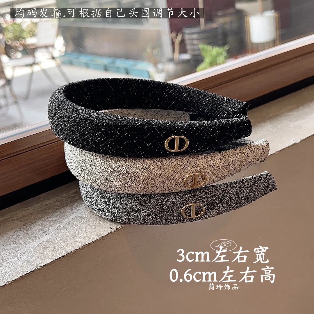 韩式东大门字母发箍洋气秋冬高级感百搭头箍小众灰色高颅顶发饰女