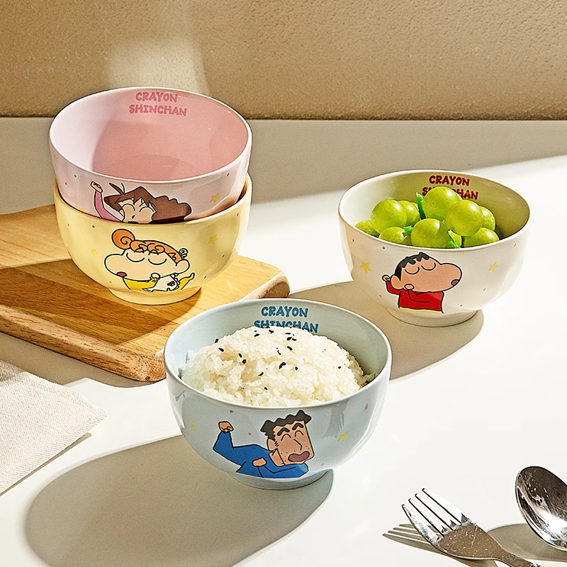 【摩登主妇&蜡笔小新】陶瓷饭碗家用儿童碗可爱餐具个人专用碗具