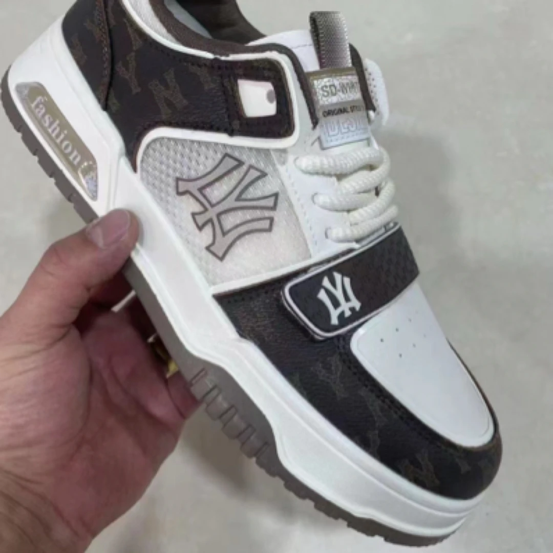 拼色增高厚底圆头轻质休闲板鞋布鞋男款休闲鞋高帮