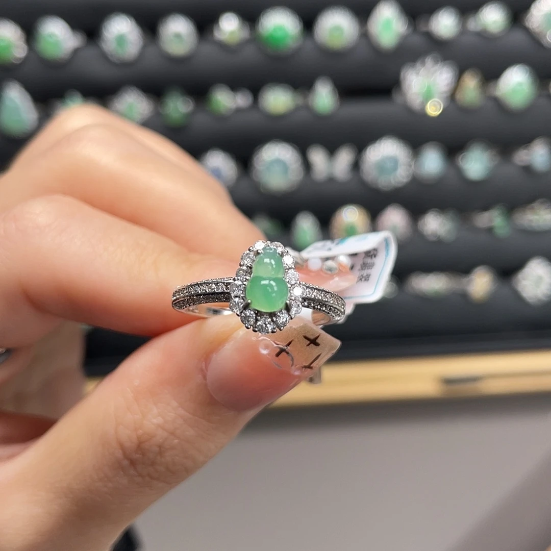 翡翠银S925镶嵌戒指