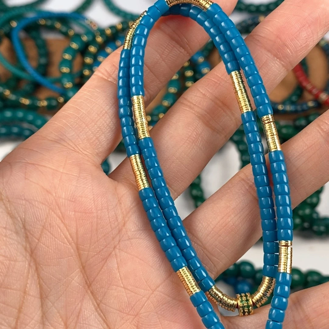 颈饰琉璃香****糕3.5蓝色直切