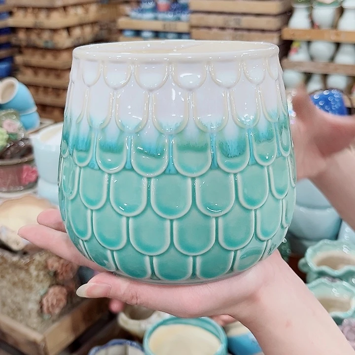 有孔.凑单10元陶瓷花盆发货！