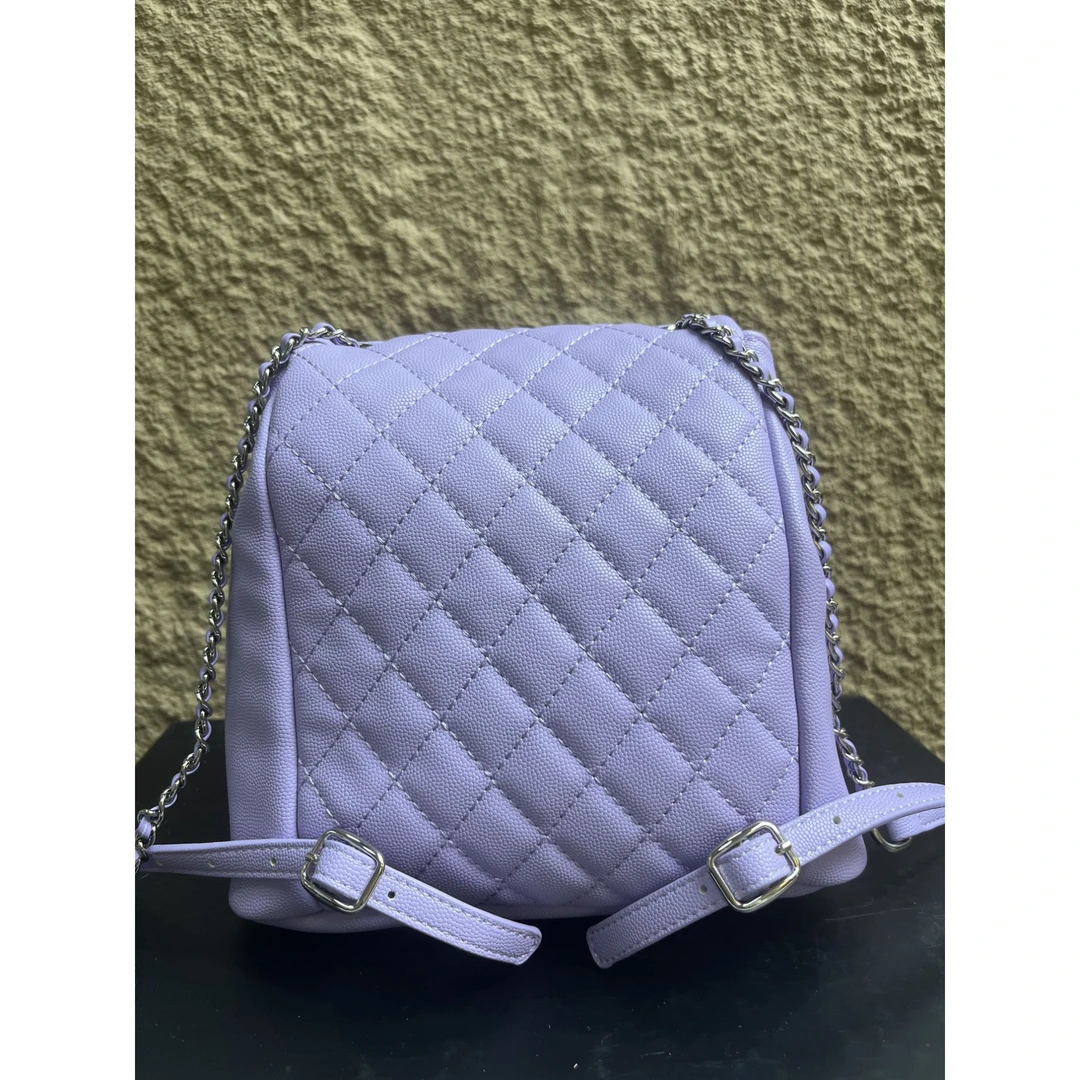 TOLEX2025新款时尚百搭手工女包双肩紫色白色20cm