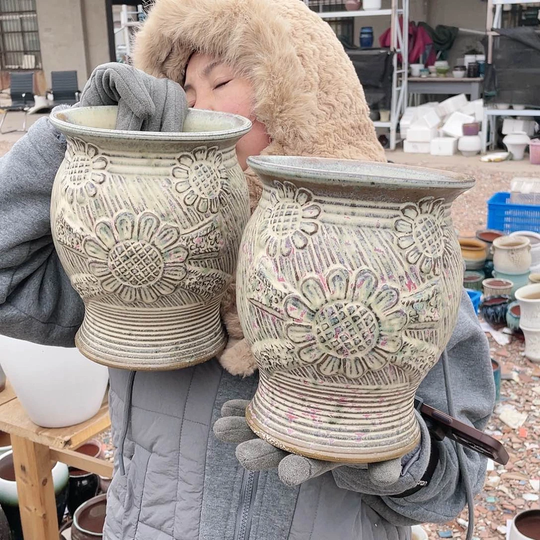 红陶王嫂花盆0123-164