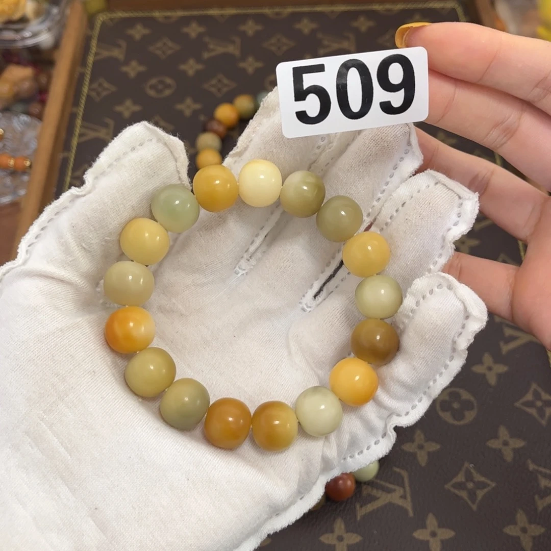 白玉菩提手串?509 夏日暖阳干磨7000目苹果珠