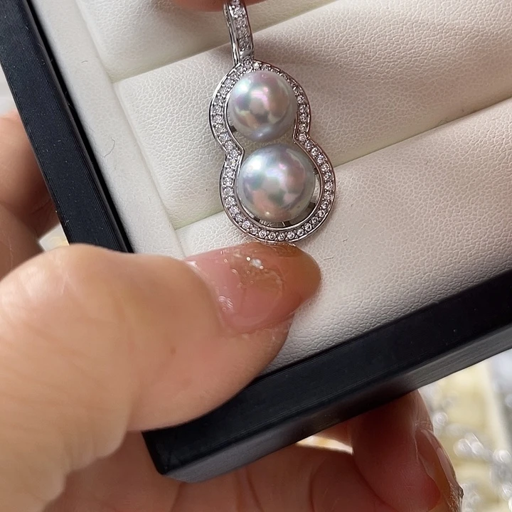 海水珍珠吊坠(不含链)银S925镶嵌